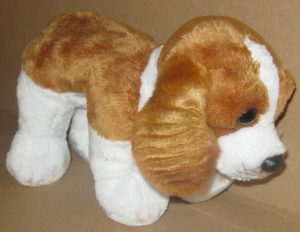 Peluche chien Cocker ou Cavalier King Charles marron et blanc sos