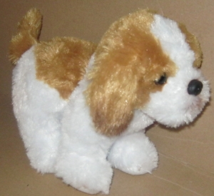Peluche chien Shihtzu Chevalier King marron et blanc sos
