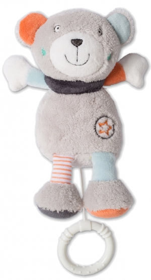 Peluche ours gris musicale Baby Club