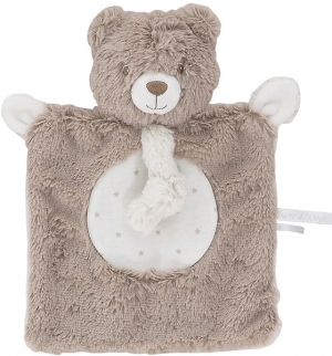 Doudou ours plat marron et blanc Sucre d'Orge