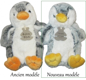 Pingouin peluche gris et blanc Les Z'animoos - HO2062
