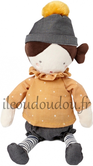 Poupée moutarde bonnet gris TAO (Tape à l'oeil)