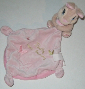 Doudou lapin marron et rose Pretty miss bunny Disney Baby, Nicotoy, Simba Toys (Dickie)
