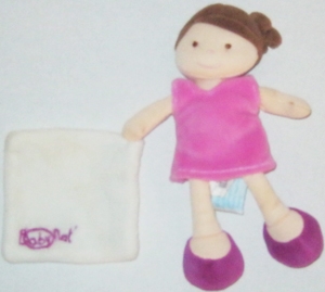 Poupée rose foncé tenant un doudou - Les p'tites chipies - petit modèle - BN757 Baby Nat
