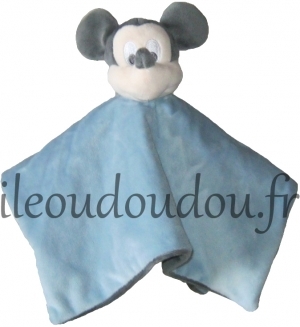 Doudou Mickey bleu et gris  Disney Baby, Nicotoy, Simba Toys (Dickie)