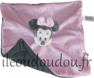 Doudou Minnie carré rose et gris  Disney Baby, Nicotoy, Simba Toys (Dickie)