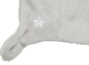 Doudou lapin gris et blanc étoile