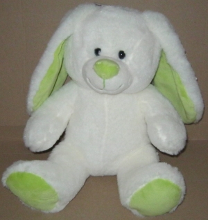 Peluche lapin blanc et vert Gipsy