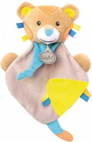 Doudou lion gris, orange et jaune Les Copains BN0232 Baby Nat