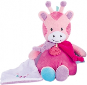 Peluche girafe rose avec doudou Les Copains BN0233 Baby Nat