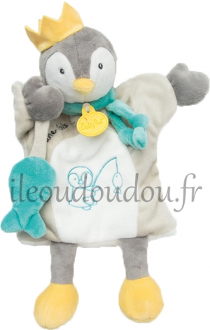 Pingouin doudou marionnette BN0284 Baby Nat