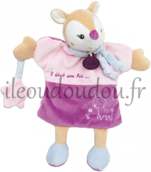 Faon doudou marionnette rose et violet BN0284 Baby Nat