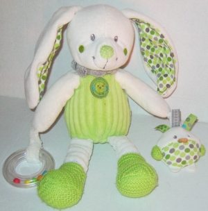 Lapin vert et blanc peluche d'activités *Little hug* Nicotoy, Simba Toys (Dickie)