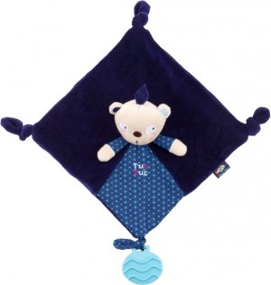 Doudou ours bleu carré Tuc Tuc