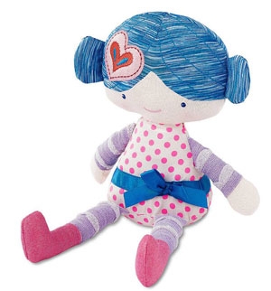 Poupée bleue rose et mauve  Orchestra, Prémaman