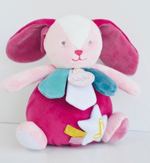 Peluche musicale lapin rose Les Comètes BN0313 Baby Nat