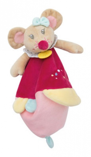 Doudou plat souris fuschia Rosie - BN0261 Baby Nat