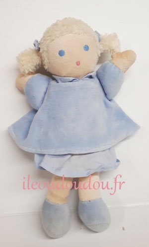 Poupée blonde robe bleue Nounours, Vintage