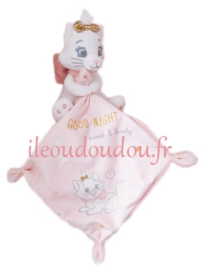 Peluche chat Marie blanc et rose avec mouchoir Disney Baby, Nicotoy, Simba Toys (Dickie)