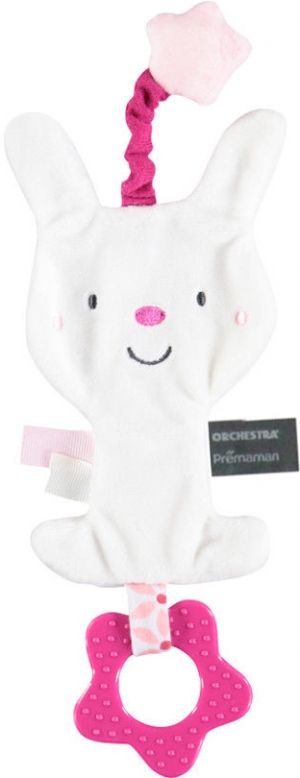 Doudou lapin blanc et rose Orchestra, Prémaman