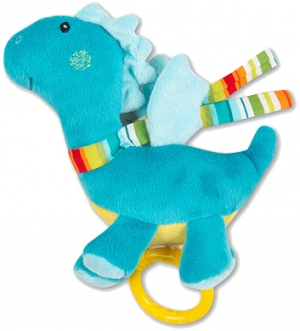 Peluche dragon musical bleu turquoise Baby Club