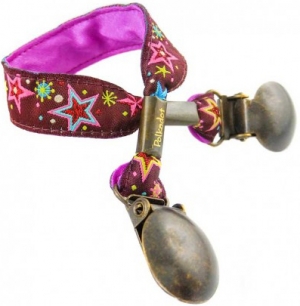 Attache-doudou étoiles violet Polkadot