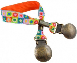 Attache-doudou pois fluo multicolores Polkadot