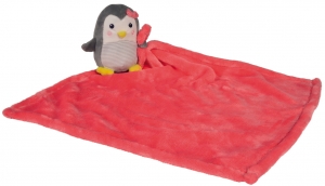 Peluche pingouin gris avec couverture rose Nicotoy, Simba Toys (Dickie)