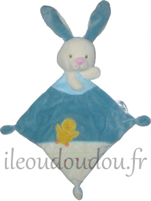 Doudou lapin bleu poussin jaune Nicotoy, Simba Toys (Dickie)