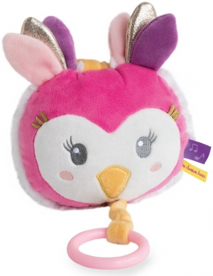 Chouette rose Melle Lou peluche musicale BN0380 Baby Nat