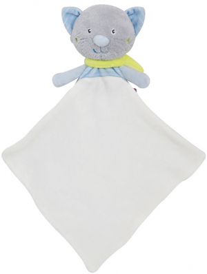 Doudou chat gris et bleu Cajou sos