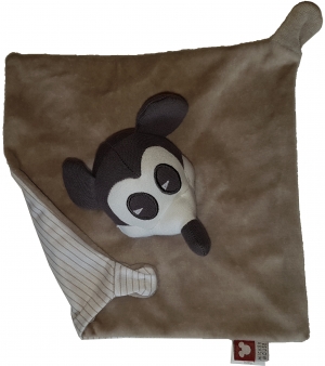 Doudou Mickey Mouse gris noir et blanc Disney Baby