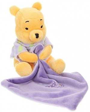 Peluche Winnie tenant un doudou violet Disney Baby, Nicotoy, Simba Toys (Dickie)