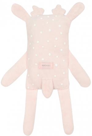 Doudou renne rose à pois blancs sos