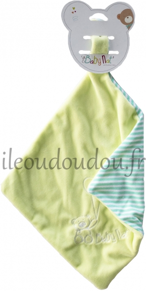 Doudou mouchoir ourson ballon vert BN0238 Baby Nat
