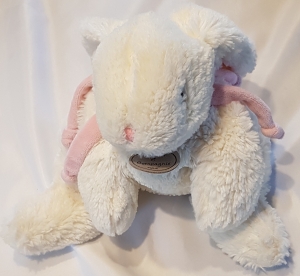 Peluche lapin Bonbon blanc et rose grand modèle - DC1242 Doudou et compagnie
