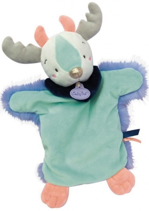 Marionnette Renne bleu vert BN0398 Baby Nat