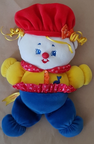 Clown musical bleu jaune rouge Fisher Price