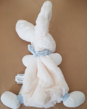 Doudou lapin Bonbon blanc et bleu DC2121
