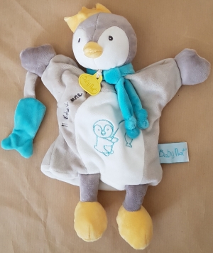 Pingouin doudou marionnette BN0284 Baby Nat