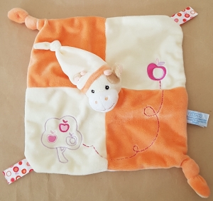 Doudou vache pommes orange et crème  Gipsy