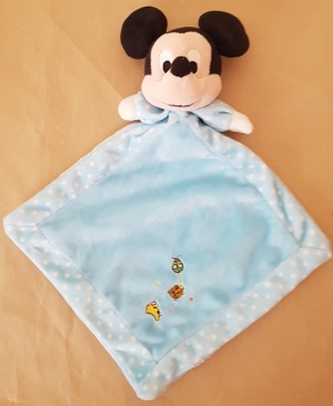 Doudou Mickey bleu à pois blanc Disney Baby, Nicotoy, Simba Toys (Dickie)
