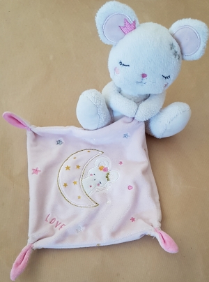 Doudou souris blanche et rose Love lune Simba Toys (Dickie), Kiabi - Kitchoun