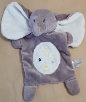 Doudou éléphant gris et blanc Nicotoy, Simba Toys (Dickie)