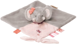 Doudou éléphant gris et rose Adèle Nattou