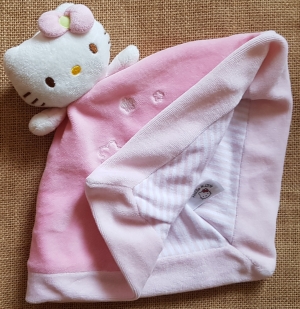 Doudou Hello Kitty plat rose Jemini, Hello Kitty - Sanrio