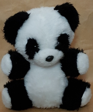 Panda en peluche noir et blanc Nounours, Vintage