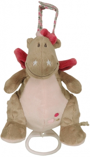 Peluche dragon Victoria musicale grise et rose Noukie's