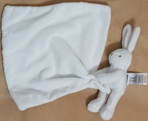 Petit lapin tenant un mouchoir blanc Jacadi