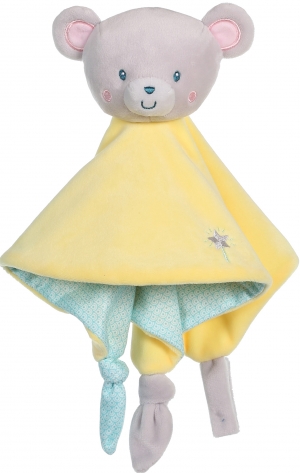 Doudou ours jaune et gris Abracadabra Gipsy